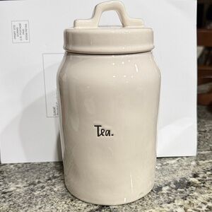 Rae Dunn Artisan Collection by Magenta Cream Ceramic Tea Canister Jar